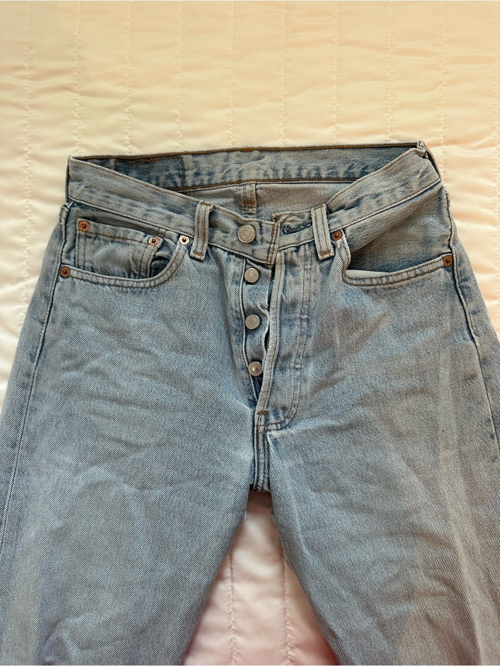 Levi's Light Blue 501 Straight Vintage Jeans Size 27 - Picture 2 of 8